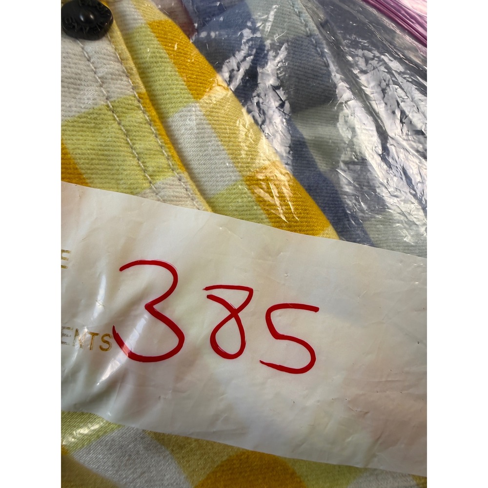 Farm Rio for Anthropologie Gingham Colorblock Denim Shorts Yellow Orange XS NEW - Picture 8 of 8